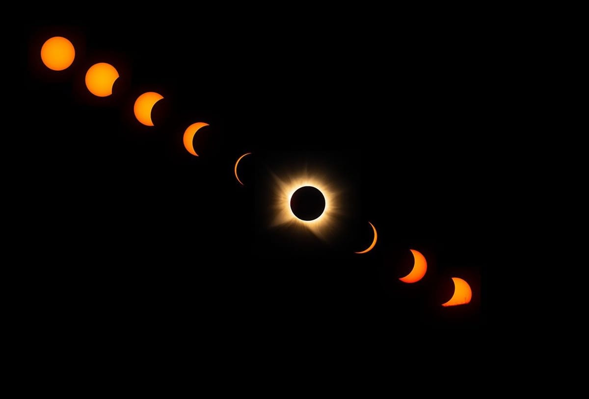NASA分享八月日食：地面、空中与太空视角