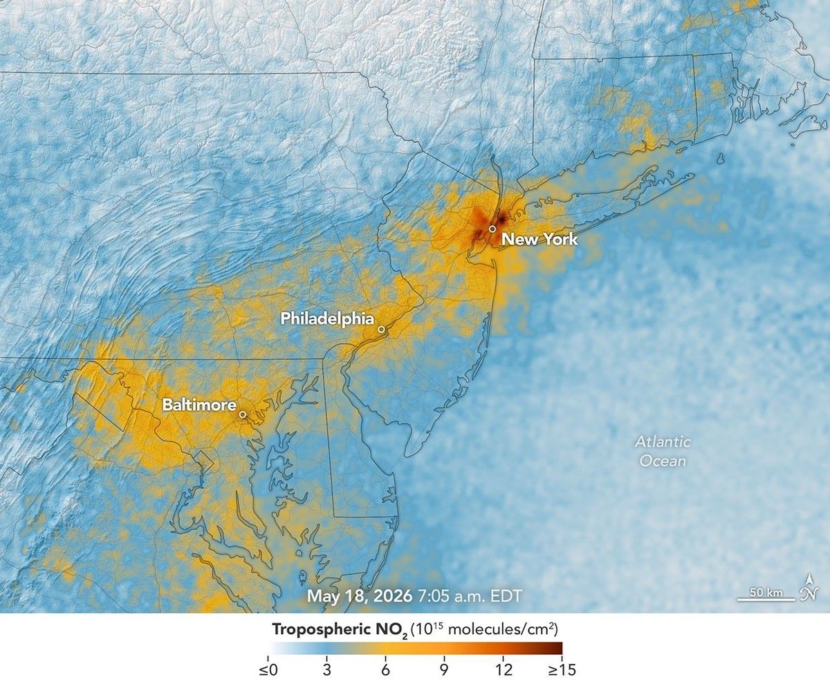 东北部上空空气污染的每日脉搏