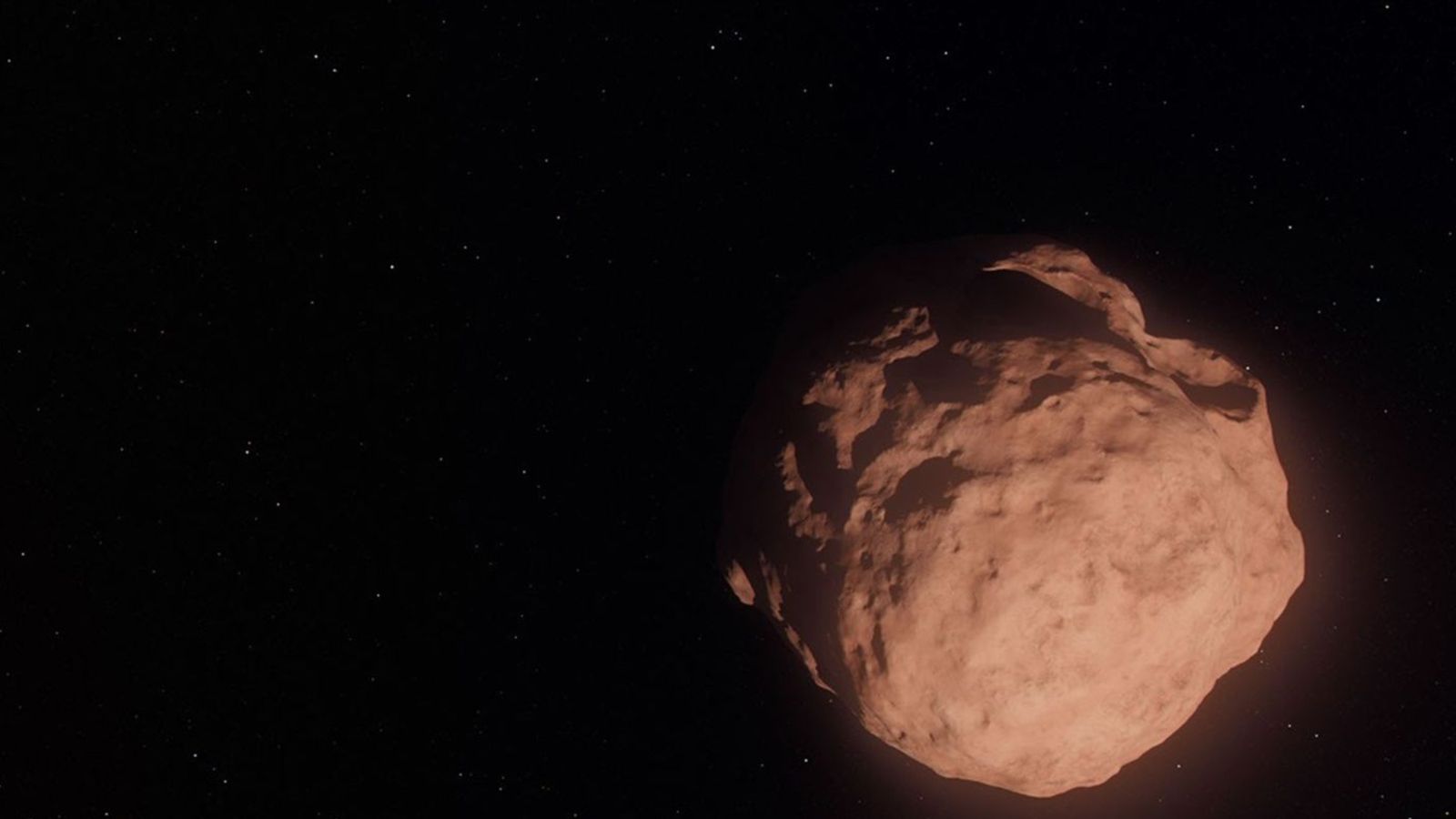 a lumpy brown rock on an empty black background