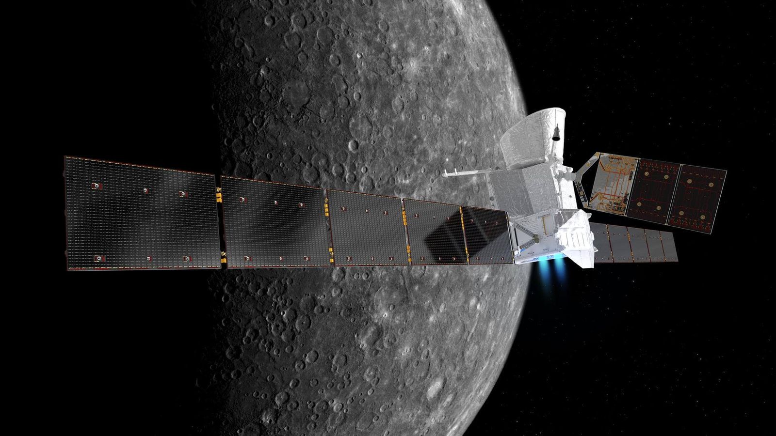 BepiColombo at Mercury render