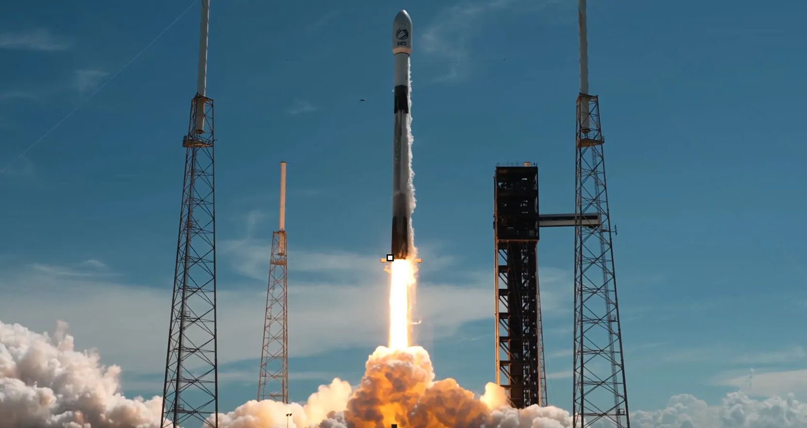 spacexlaunch091326 A SpaceX Falcon 9 launches on the mPOWER-F mission with three communication satellites for Luxembourg-based SES from Cape Canaveral Space Force Station’s Space Launch Complex 40 on Sunday, Sept. 13, 2026. (Courtesy/SpaceX)