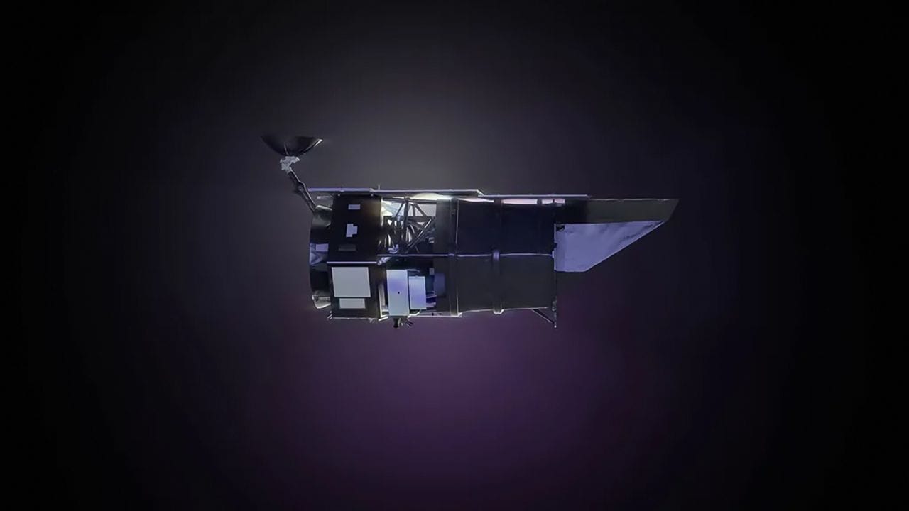 An artist rending of the Nancy Grace Roman space telescope. (NASA)