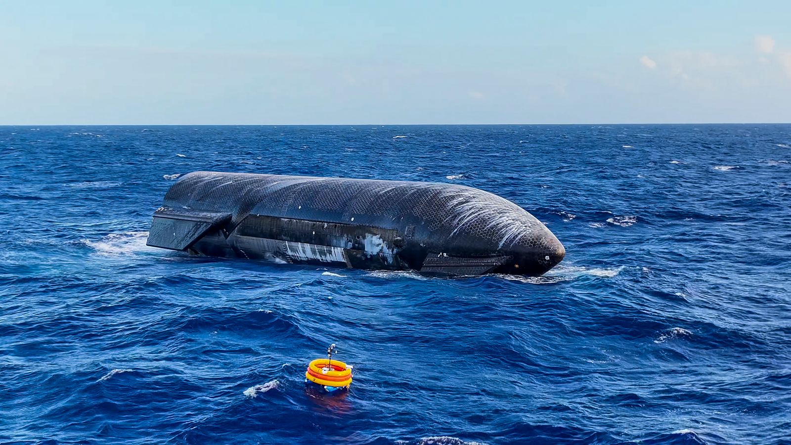 Starship afloat after landing