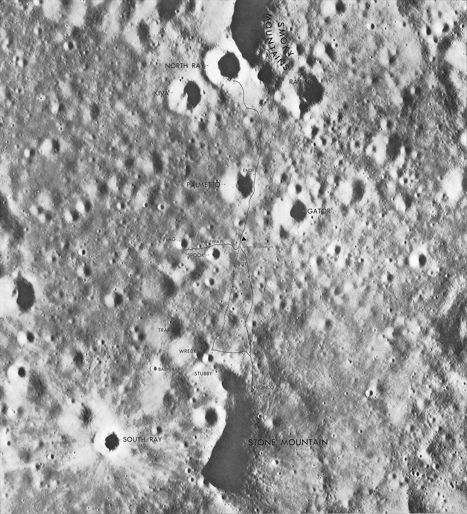 Apollo 16 landing site at Descartes Highlands