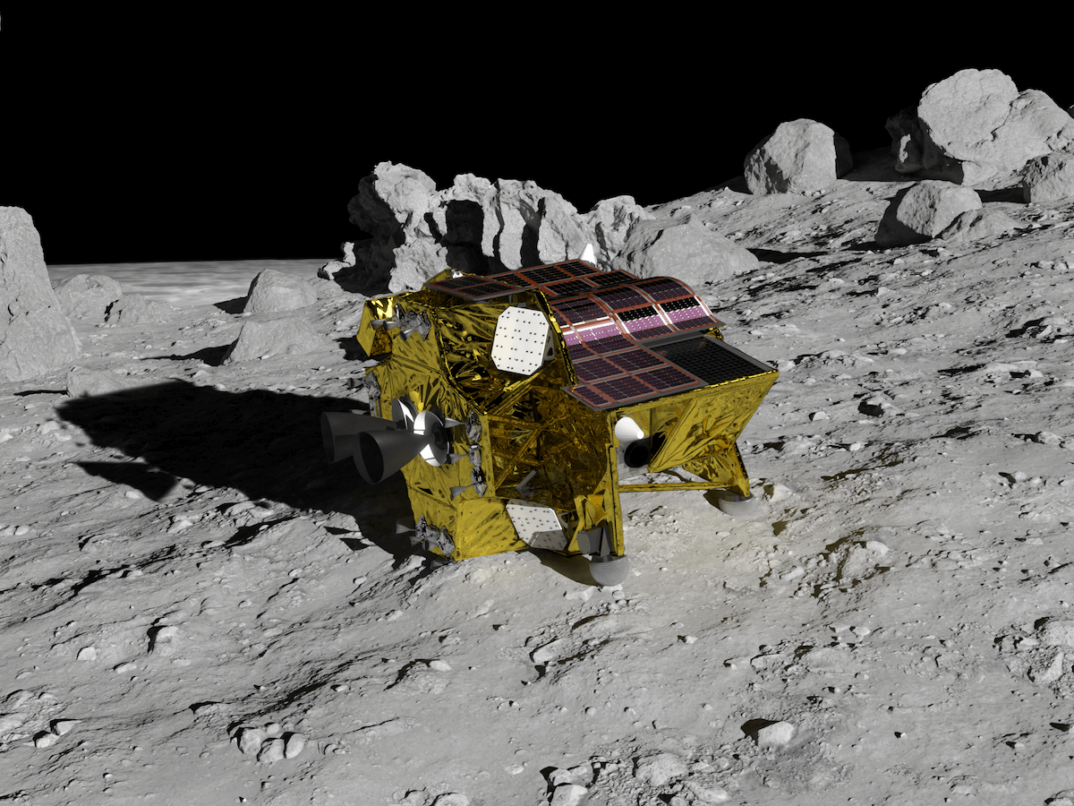 SLIM landed on the moon render