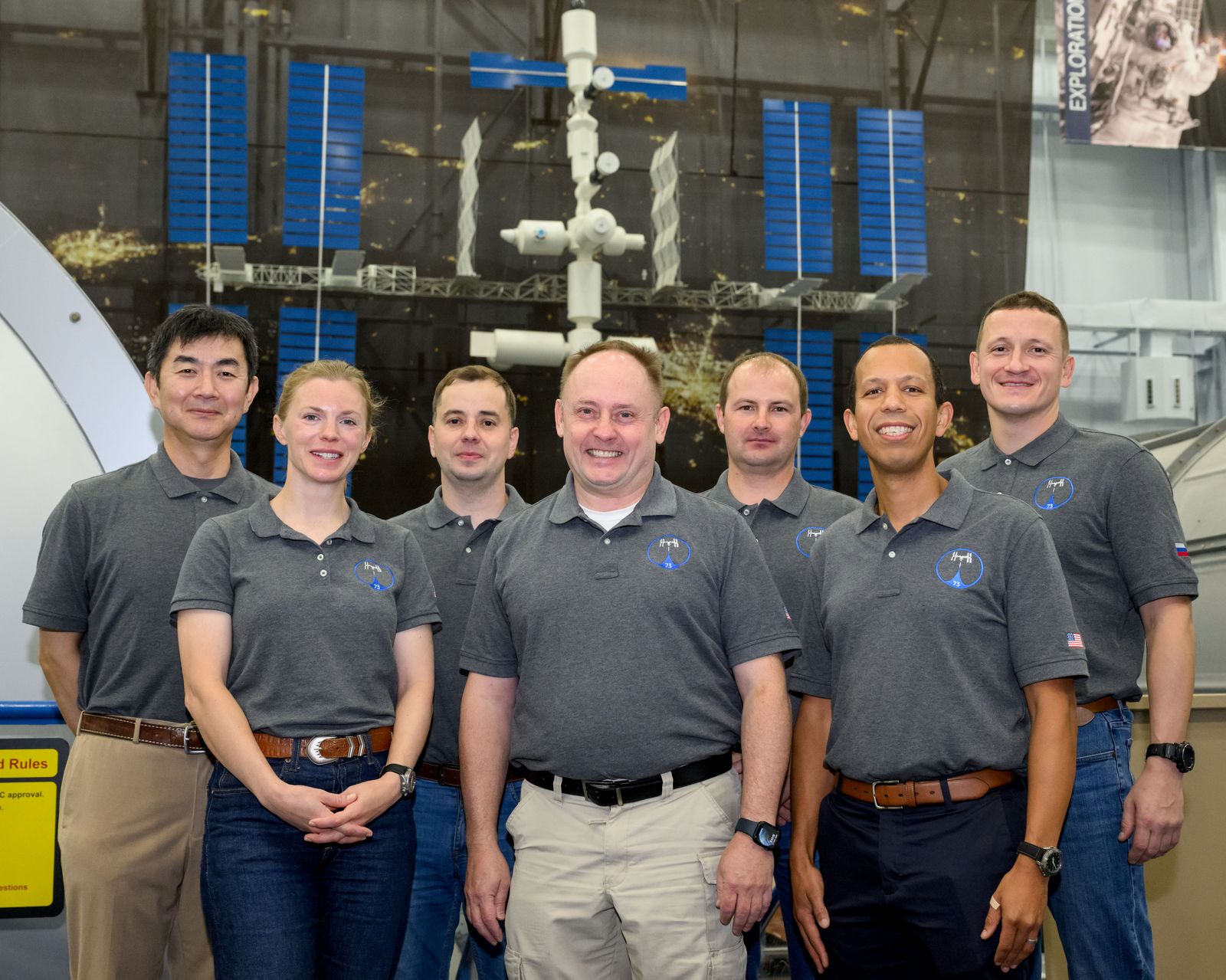 ISS Expedition 74 initial crew at the Johnson Space Center