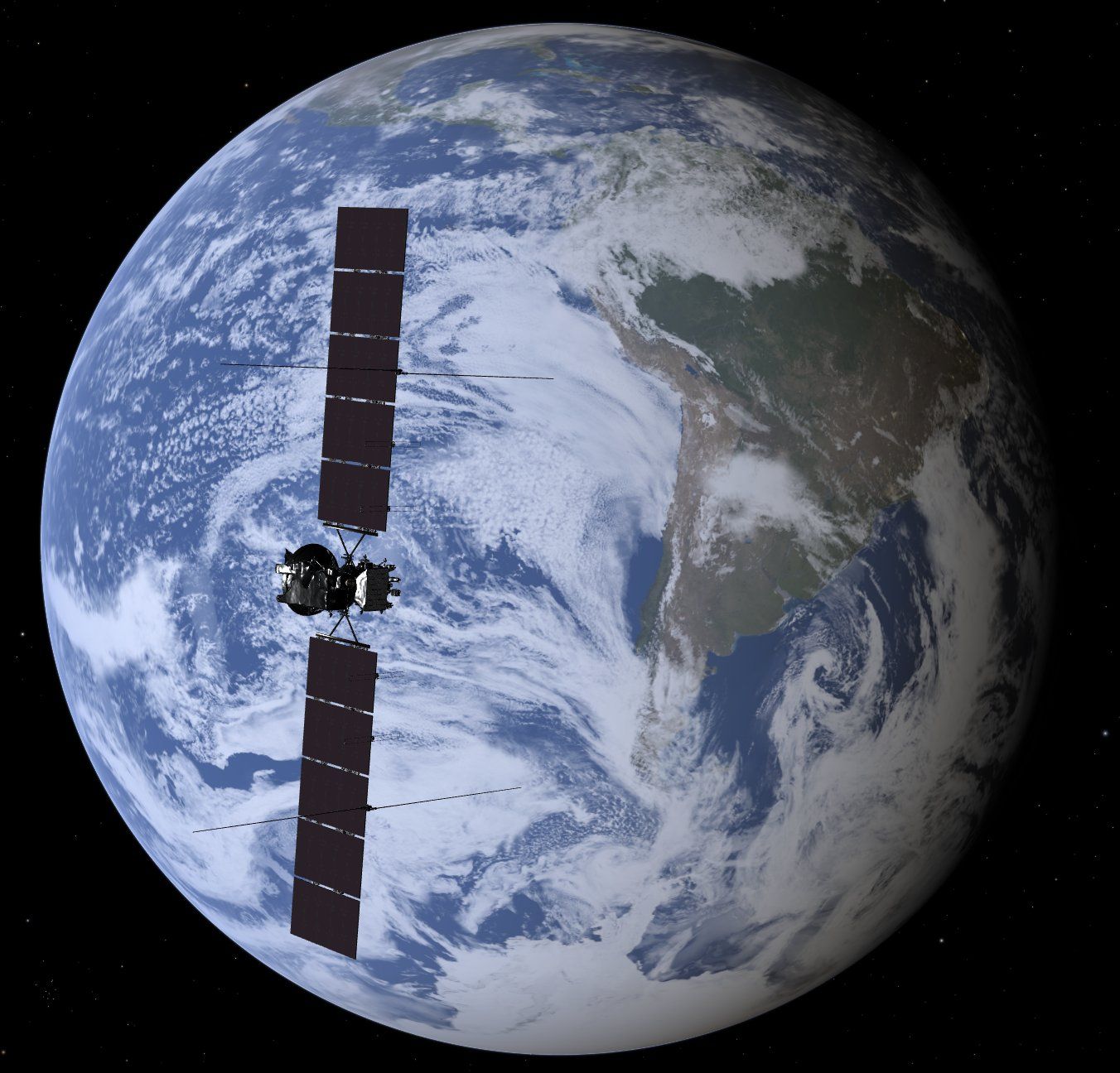 Europa Clipper Earth flyby render