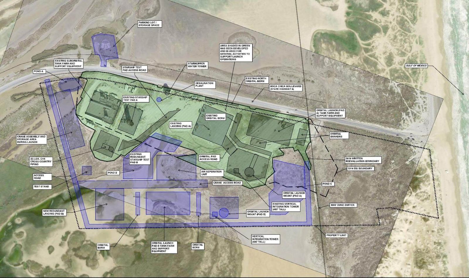 FAA SpaceX Starship at Boca Chica Project Map