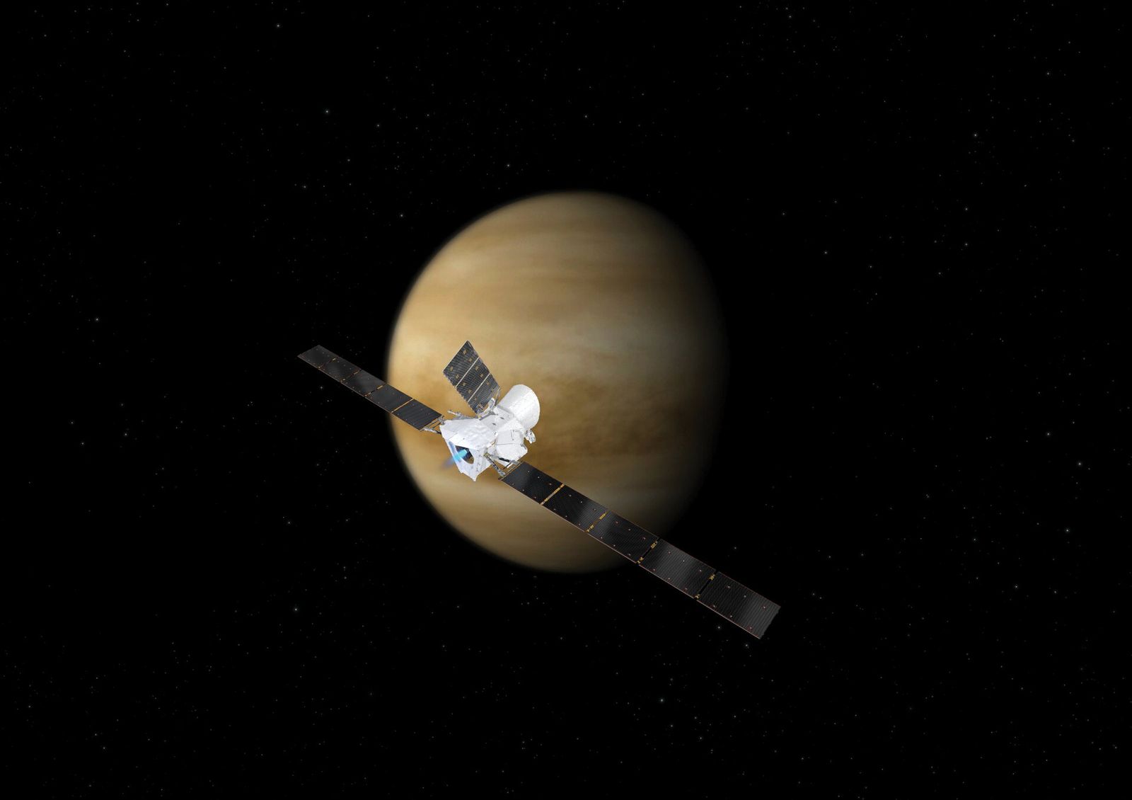BepiColombo at Venus render