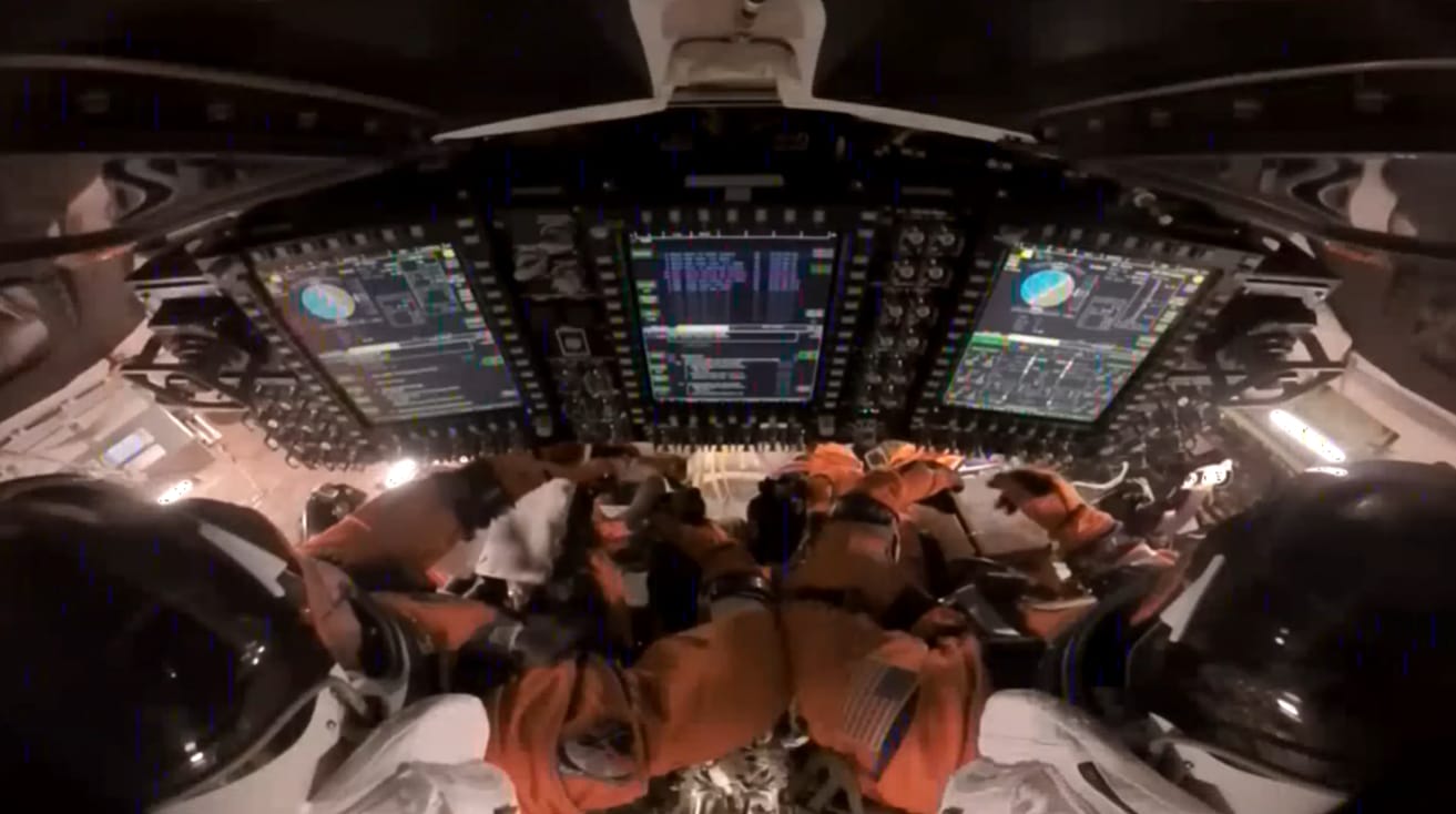 The Artemis II Crew - NASA astronauts Reid Wiseman, Victor Glover, Christina Koch and CSA (Canadian Space Agency) astronaut Jeremy Hansen are preparing for re-entry aboard the Orion spacecraft.