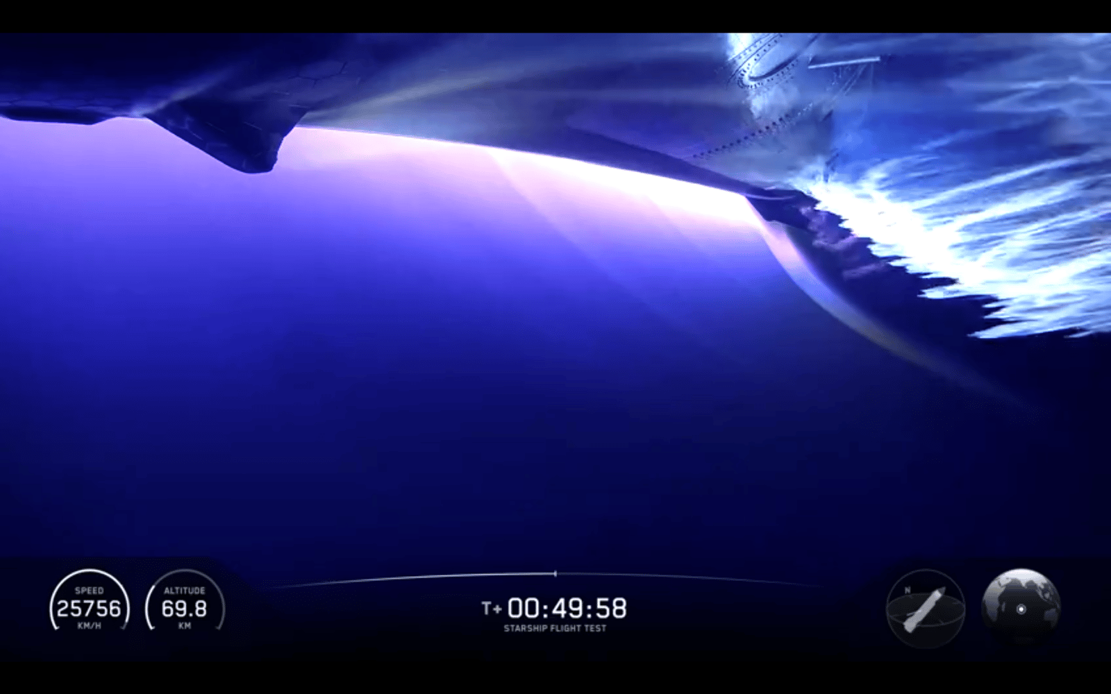 SpaceX's Starship Flight 13 during reentry