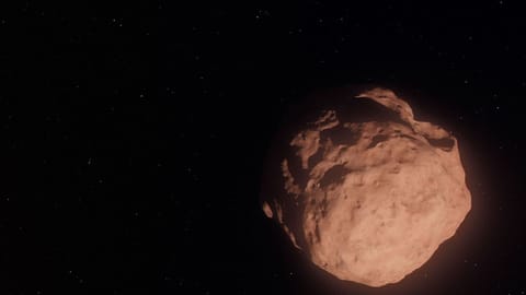a lumpy brown rock on an empty black background