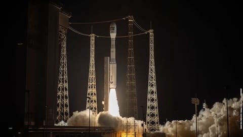Night launch of the Vega-C rocket from the spaceport in Kourou, French Guiana