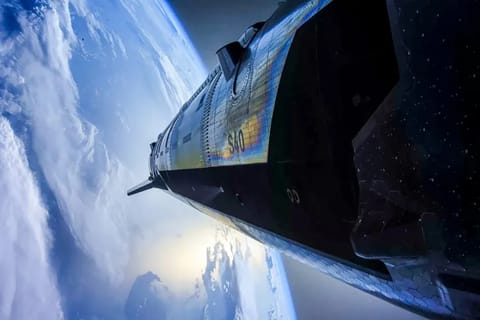 SpaceX's Starship atop the Super Heavy V3 booster during the 13th launch on 24 July 2026
