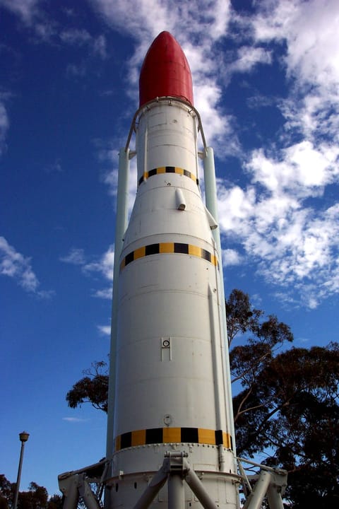 Black Arrow in the rocket park at Woomera