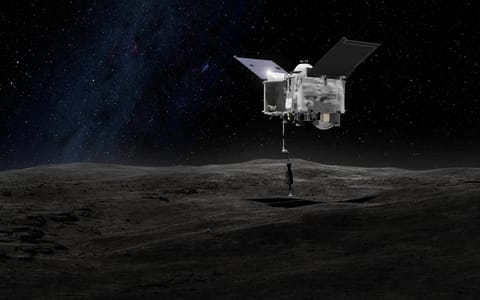 OSIRIS-Rex render during sample collection