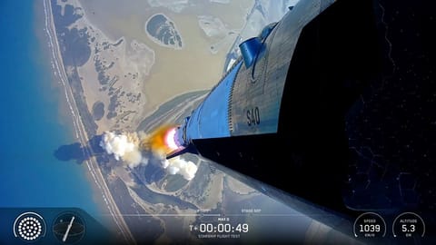 SpaceX Starship launches from Starbase, Texas.