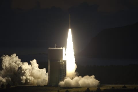 Minotaur IV+ launching at night
