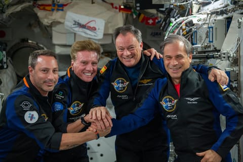 Ax-1 crew in the ISS