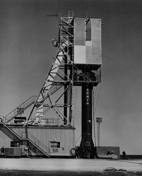Sparta rocket on the pad