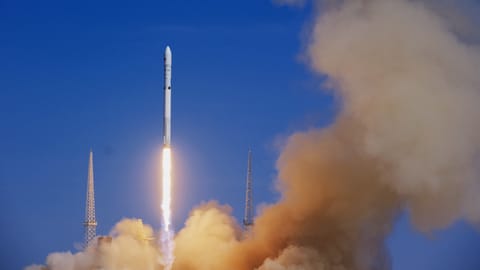 A photo of the Long March 12B launching from the Dongfeng Commercial Space Innovation Test Zone in Inner Mongolia on June 1, 2026.
