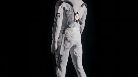Liquid Cooling and Ventilation Garment (LCVG) designed to be worn by astronauts inside the Axiom Extravehicular Mobility Unit (AxEMU) spacesuit. (Image Source: Axiom Space and Prada)