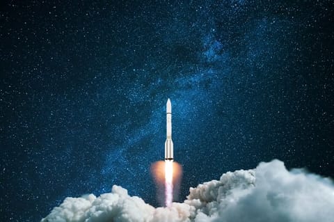 Rocket launching into space.