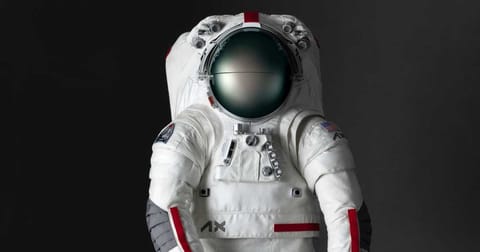 Illustration of an AxEMU spacesuit adaptable for missions on the lunar surface and in low-Earth orbit (LEO) (Representative Cover Image Source: Axiom Space)