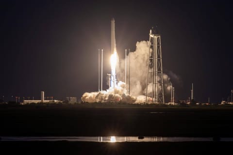 Antares 230+ liftoff at night (NG-19)