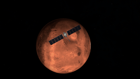 Europa Clipper Mars flyby render