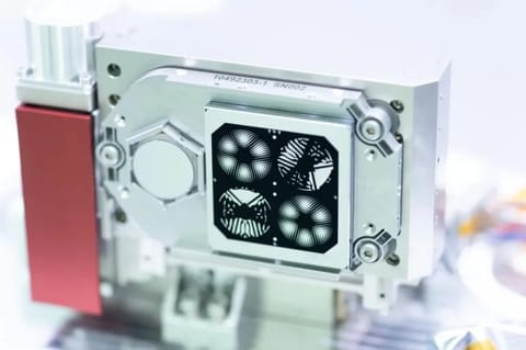 This image displays the “shaped pupil” masks, each about the size of a U.S. quarter, used in the Nancy Grace Roman Space Telescope’s Coronagraph Instrument. These precisely engineered components modify the diffraction pattern of starlight to block glare and reveal faint regions surrounding stars.