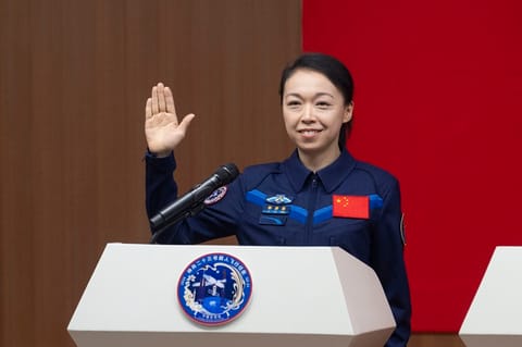 神舟二十三号航天员黎家盈。人民网记者 翁奇羽摄
