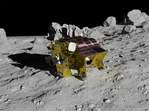 SLIM landed on the moon render