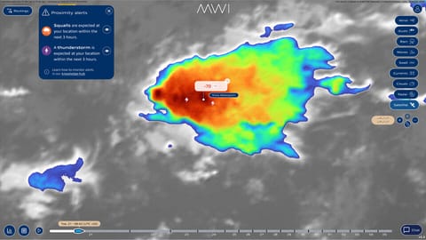 The Marine Weather Intelligence proximity alert system enhances safety at sea by anticipating hazardous weather phenomena