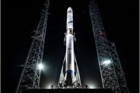 Blue Origin's New Glenn rocket at Launch Complex 36 at the Kennedy Space Center in Florida on April 12, 2026. Blue Origin's New Glenn rocket at Launch Complex 36 at the Kennedy Space Center in Florida on April 12, 2026
