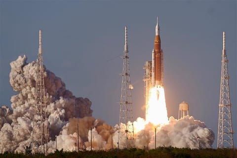 Artemis II blasts off from Cape Canaveral in Orlando Florida.