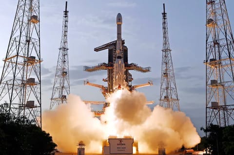 Isro's launch vehicle GSLV-F16 carrying the Nisar earth observation satellite lifts off. (Photo: PTI)