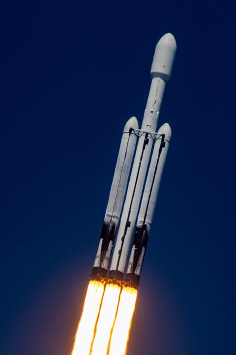 Falcon Heavy launch with Europa Clipper (Side View)