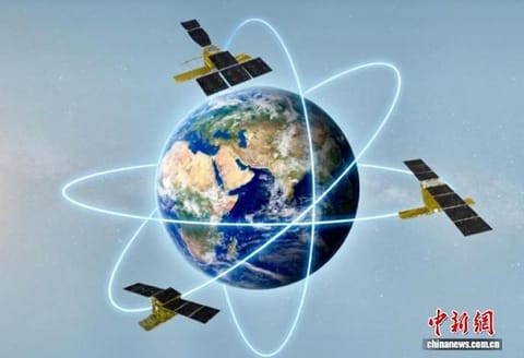 多极化SAR卫星在轨运行示意图。中国科学院空天院 供图