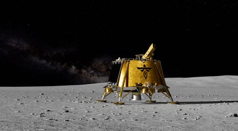 Render of Blue Ghost M1 on the Moon