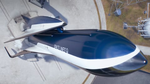 A New Glenn rocket on the launchpad in April 2026.