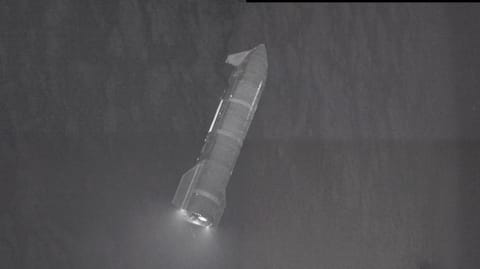 The upper stage of SpaceX's Starship megarocket, seen here on July 24 during the vehicle's 13th test flight by one of the company's Starlink V3 satellites.