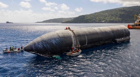 Credit: SpaceX Caption: As SpaceX prepares for its 14th Starship flight test, the predecessor ship, which splashed down in the Indian Ocean on July 24, is being shipped back to Starbase, Texas.