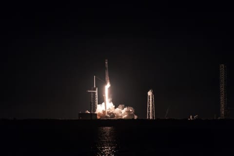 A Falcon 9 rocket carrying the USSF-36 mission successfully launches from Launch Complex 39A at Kennedy Space Center, Florida, U.S., August 21, 2025. U.S. Space Force/Gwendolyn Kurzen/Handout via REUTERS