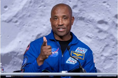 NASA astronaut Victor Glover, a member of the NASA's Artemis II crew, speaks during a news conference on April 16, 2026, in Houston. Credit: AP Photo/Ashley Landis, file Artemis II moonshot commander and pilot are hanging up their astronaut suits at NASA