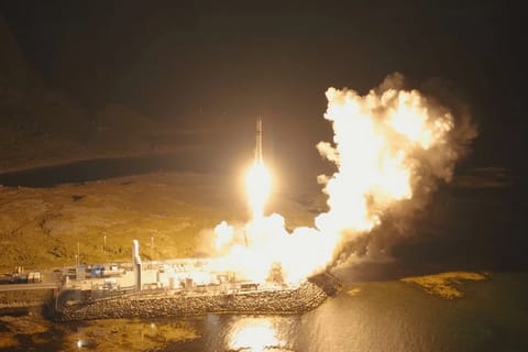 Germany’s Isar Aerospace rocket is launched into space from a base in Andoeya, Norway on Saturday. Photo: Isar Aerospace / Franziska Kegel / Handout via Reuters