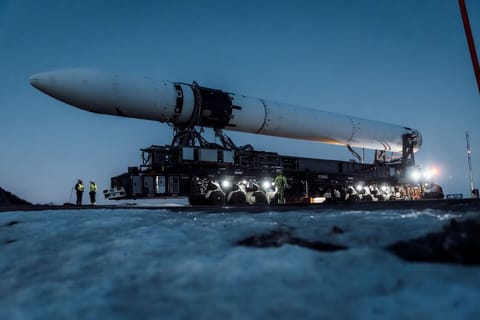 Spectrum rocket rolling out to the launch pad
