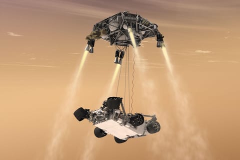 Curiosity sky crane render