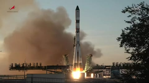 The Progress 96 cargo spacecraft launches on time from the Baikonur Cosmodrome in Kazakhstan to resupply the Expedition 75 crew aboard the International Space Station.