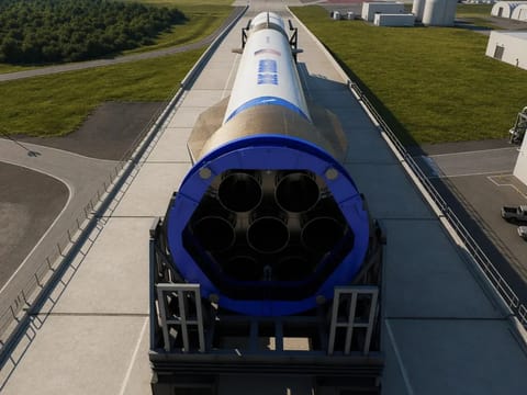 New Glenn rocket on a runaway